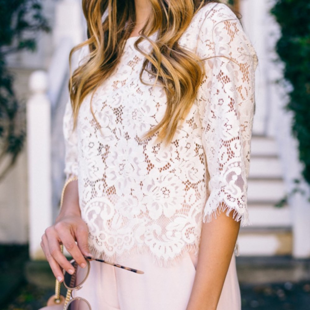✨ HP ✨Club Monaco Leatrice Lace Blouse - Picture 3 of 11
